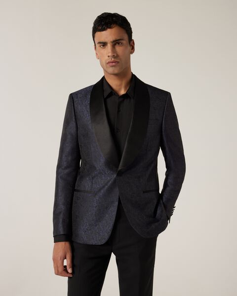 Slim Fit Shawl Collar Tuxedo, Dark Navy, hi-res